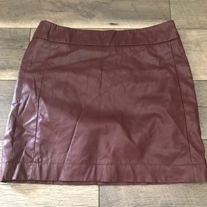 The Limited burgundy faux leather skirt